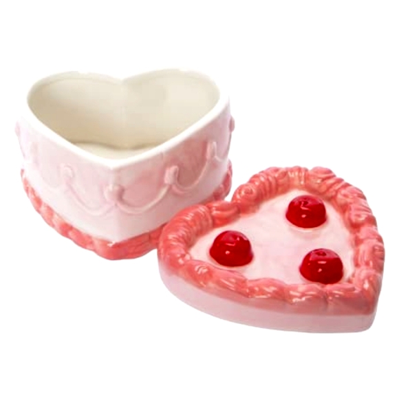 VIRAL Heart Cake Trinket Ceramic Box 🎂 🍒 🌸 - Picture 3 of 3